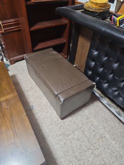 Leather Ottoman 