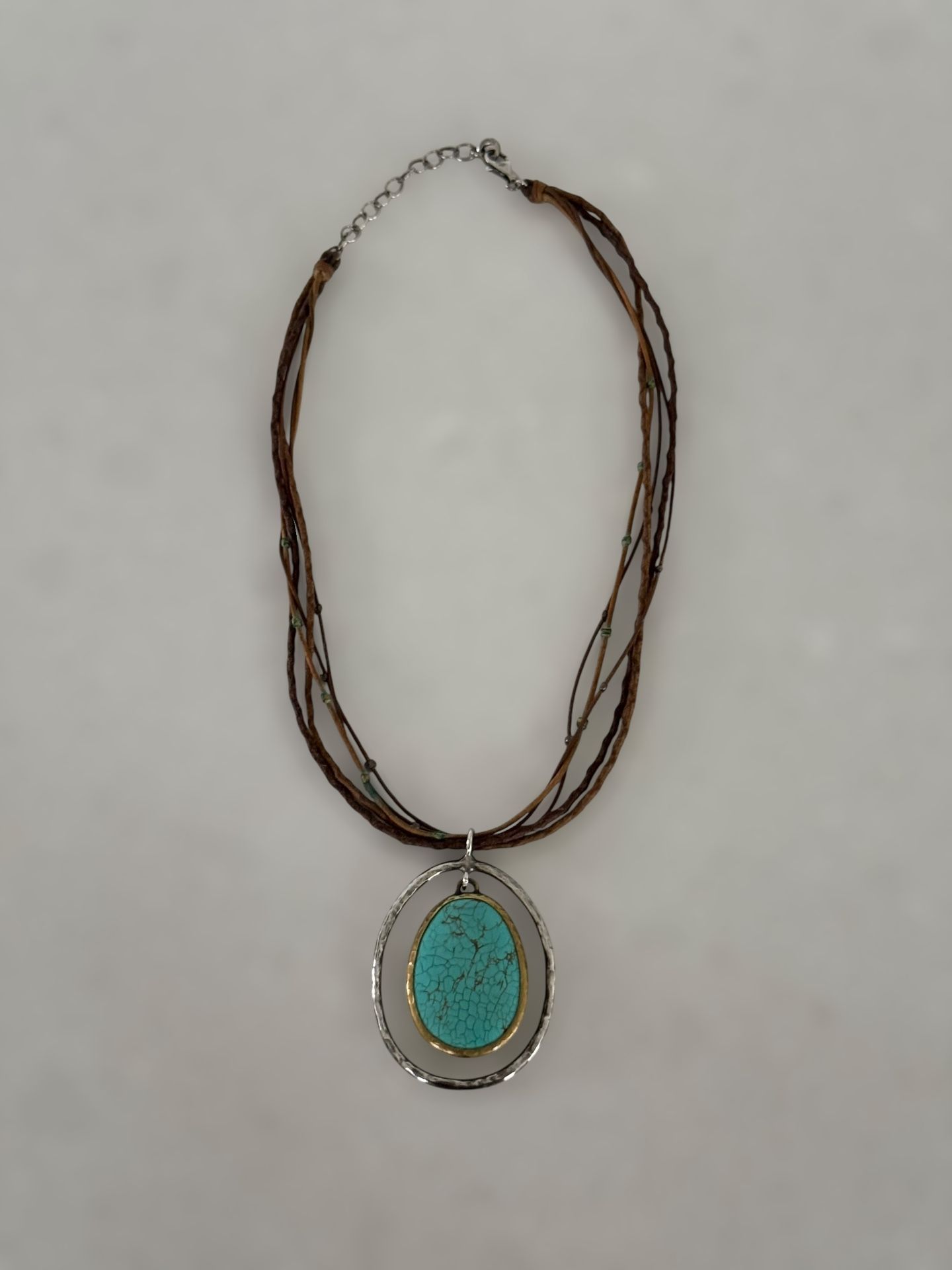 Silpada Pendant Howlite Necklace N1804 Leather Turquoise Sterling Silver 925