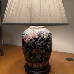 Chinoiserie Porcelain Ginger Jar Lamp – Asian Style Table Lamp