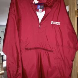 LIMITED DUNKIN DONUTS HOODED ZIPPERED WINDBREAKER SIZE LARGE - New Unused !