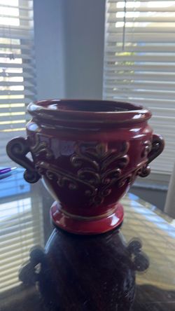 Red Ceramic Urn-$15.
