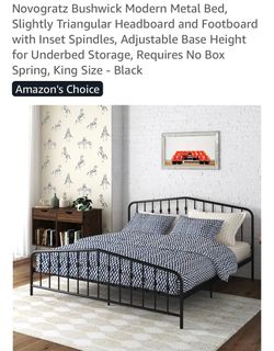 King metal frame bed