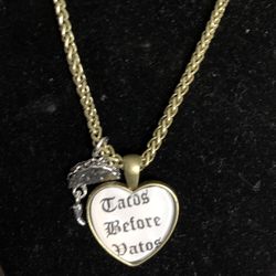 Tacos Before Vatos with Taco dangle Necklace