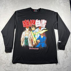 Hypland X Yuyu Hakusho Anime Men’s Size XL Black Long Sleeve T-Shirt 90s #6A