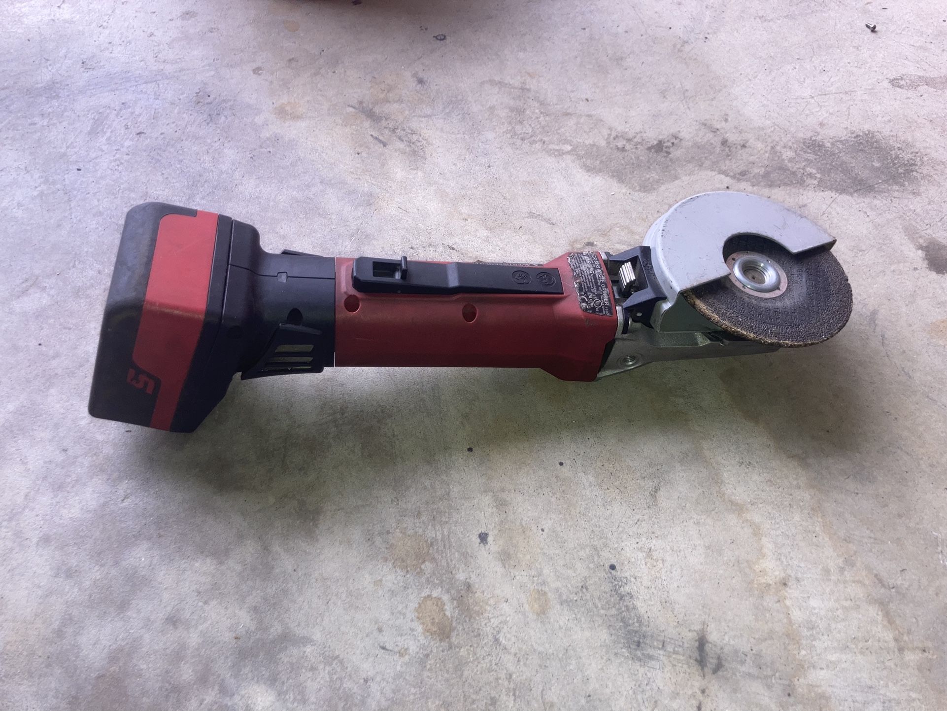 Snap-on CTRGR8850 Angle grinder w/ handle 18V cordless snap on grinder