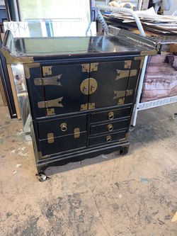 Asian Cabinet Black Lacquer (As is)