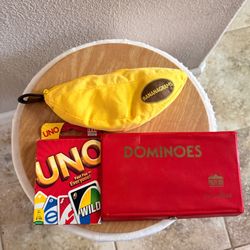 Family Game Night Bundle (Bananagrams, UNO, & Dominoes Set)