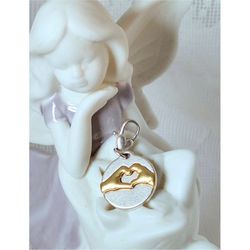 'Amanda Blu' Silver 2-Tone "the best is yet to be" Hands Heart charm 