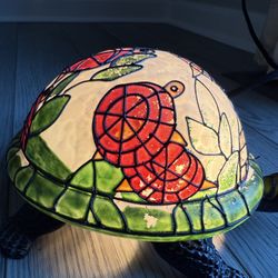 Tiffany Style Stained Glass Turtle Accent Lamp