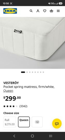 Queen mattress IKEA pocket springs