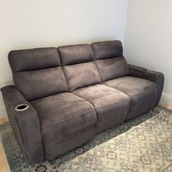 84” Power Recliner Fabric Sofa