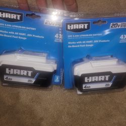 2-20v Hart Batteries 