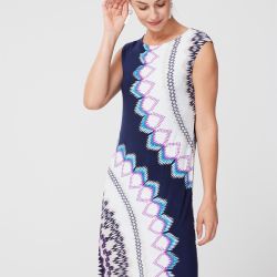 Chico’s Deco Emblem Iona Knee-Length Dress. Size 3