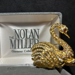 Vintage Nolan Miller Signature Swan Brooch