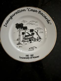 Plate 8” Bacardi inauguration University Of miami