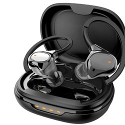 New True Wireless Bluetooth Headphones with Over Ear Hooks for Jogging, IPX7