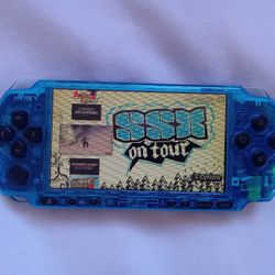 LIKE NEW !!! CLEAR/BLUE * 3001 * - SLIM - PSP WITH 5,000 GAMES