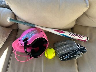 Youth Softball Set Helmet, Bat, Glove & Ball