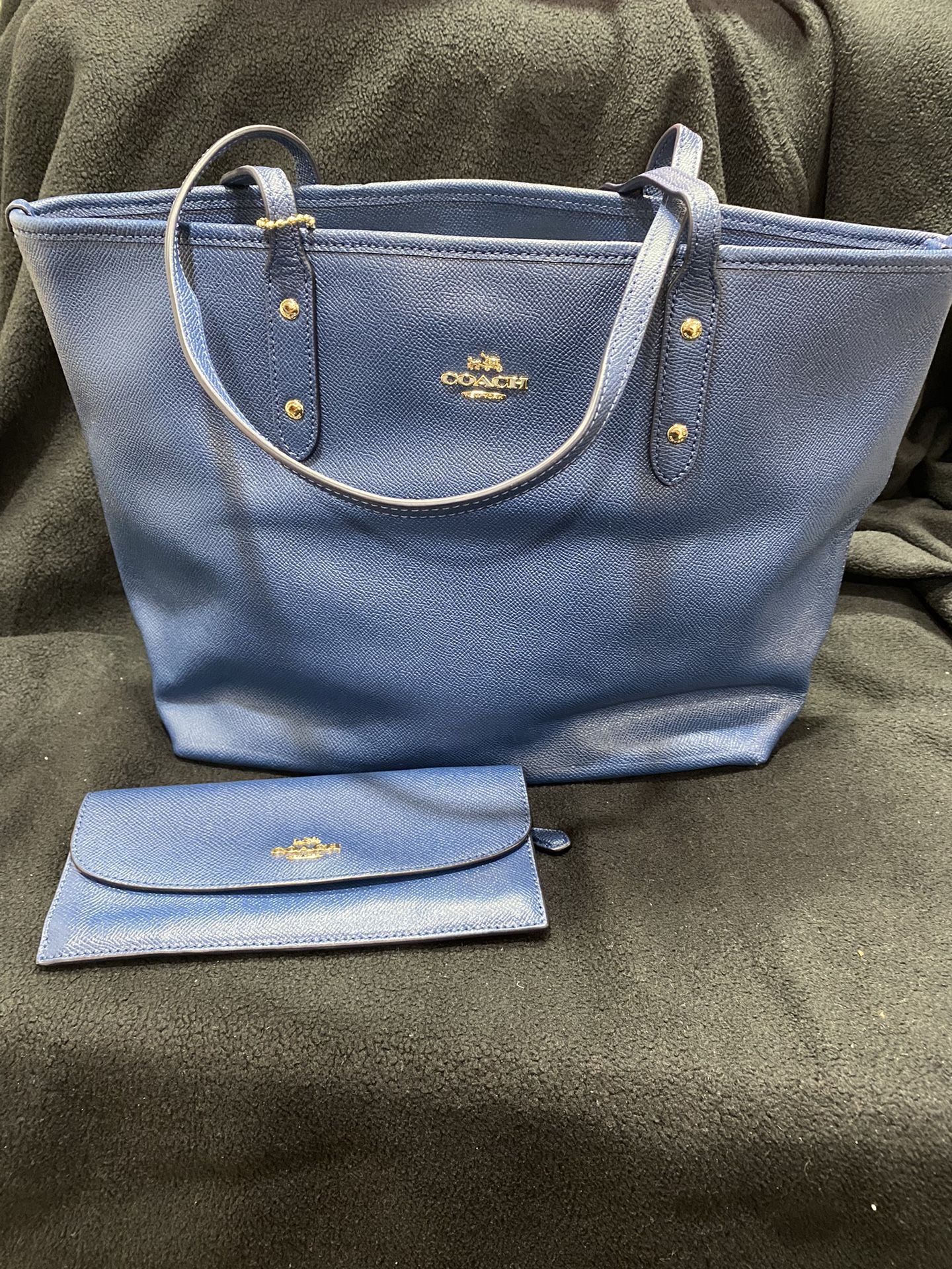 Coach Blue Tote ONLY Wallet Sold Separately.