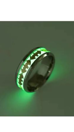 Glow in The Dark Silver Batman Ring