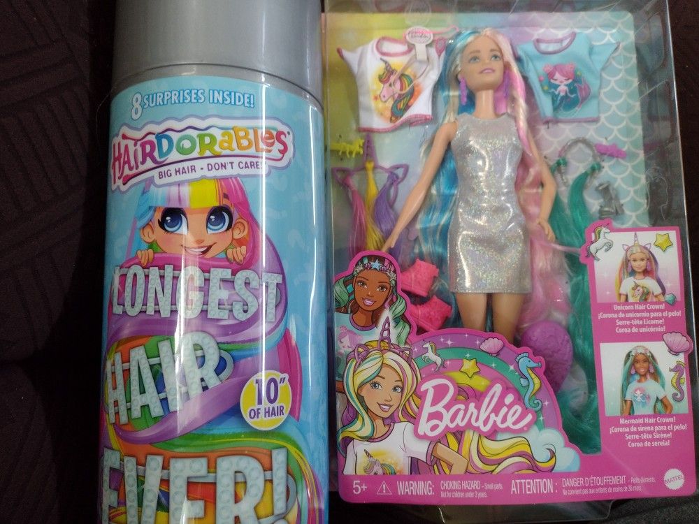 Hairdorables Longest Hair + Barbie Unicorn Mermaid