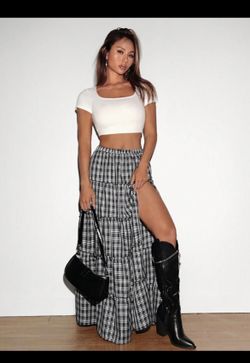 Long Plaid Skirt