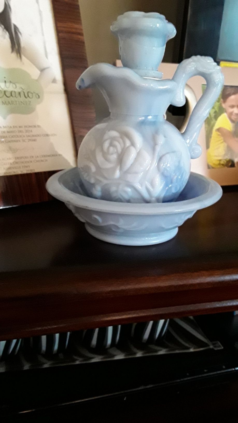 Small vintage pitcher and wash basin