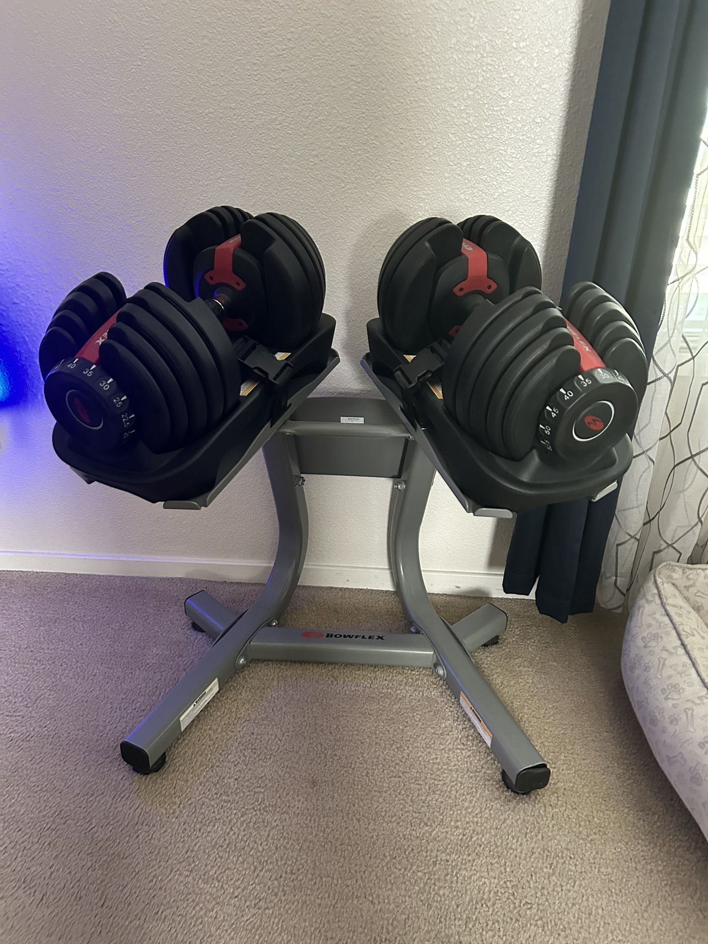 bowflex selecttech 552 adjustable dumbbells and stand