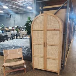 Wicker Rattan BOHO Storage  Amorie Cabinet, 2-Door,(New)