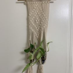 Double Wall Hanging Macrame Plant Hanger 