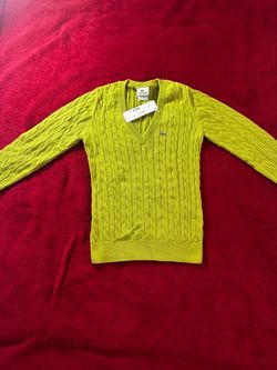 Lacoste Cable Knit V-Neck Sweater