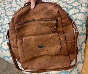Backpack Purse Brown