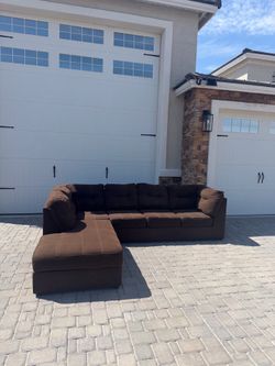 Two piece brown sectional
