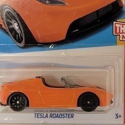 Tesla Roadster Orange Hot Wheels Then & Now Series