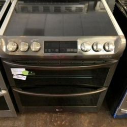 LG Double Oven Range Black Stainless