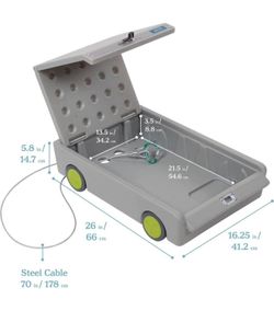 under bed safe on wheels one key