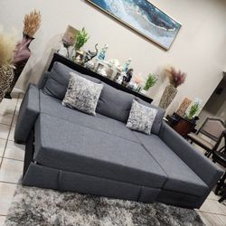 Sleeper Sofa Sectional Couch With Storage Like New In Very Good Condition🚛🚚 FREE DELIVERY 🚚 