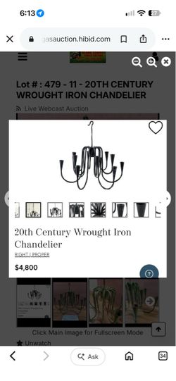Wrought Iron Green Twisted Metal Chandelier