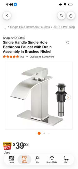 ANDROME Single Handle Bathroom Faucet Brushed Nickel