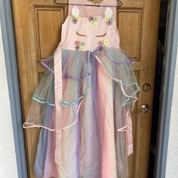 Teen Unicorn Dresses Hairband Long Gown Princess Flower Costume (2 Hair Bands)