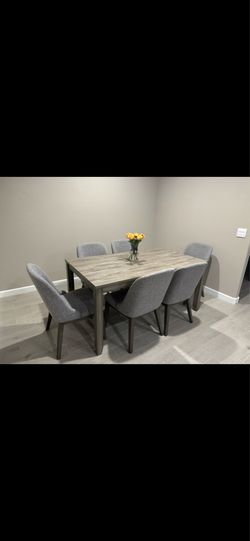Dining table and chairs