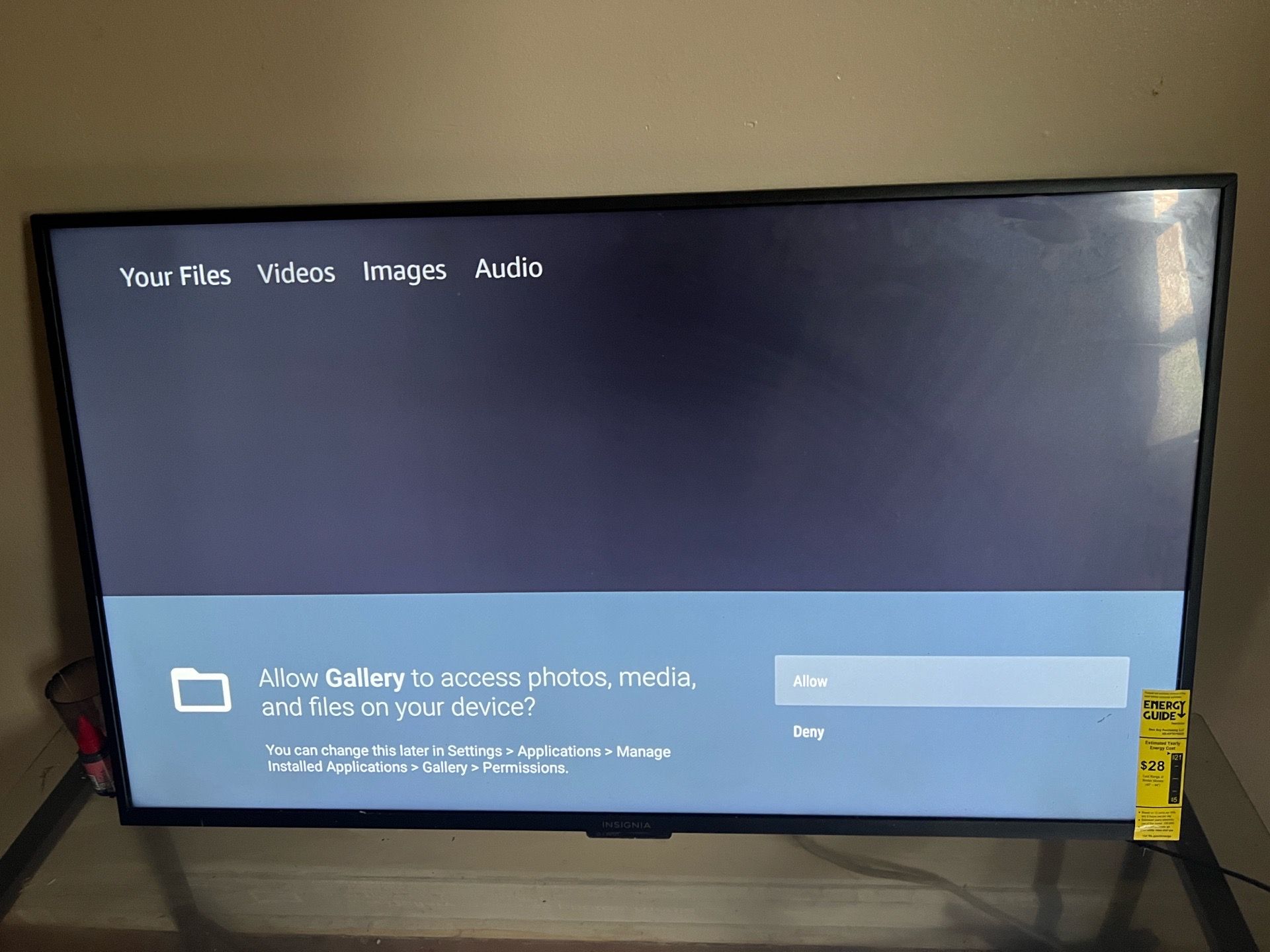 43 in Insignia smart tv