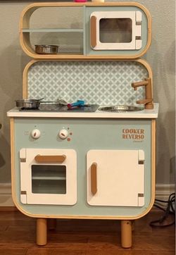 Janod Big Cooker Reverso Retro wooden kitchen & laundry play set (J06594)
