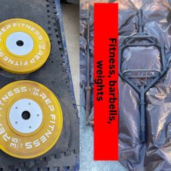 Hex Barbell (Rackable) Axle Barbell (rackable) 7ft Barbell Olympic And Pair Of 35lb Bumper Plates 