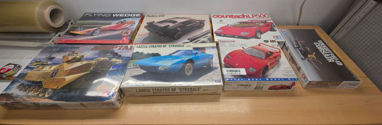 7 factory sealed plastic model kits