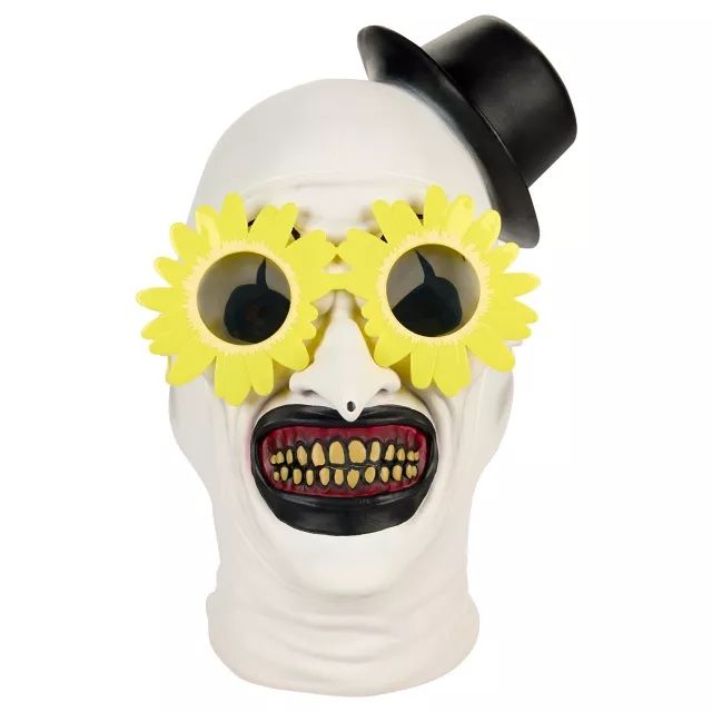 Terrifier Art the Clown Full Mask & Sunflower Sunglasses Adult Officially Licensed Halloween Horror (PRICE IS FIRM)