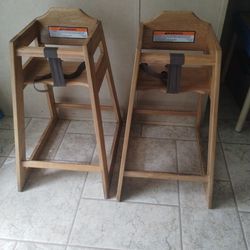 2 Restaurant High Chairs - Wood