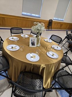 120 Inch Satin Gold Linens X6