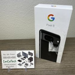 New Google Pixel 8 - 128GB - Obsidian (Unlocked) Sealed. Box Has White Tape On