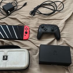 Nintendo Switch Oled with Traveling Case & Pro Controller 